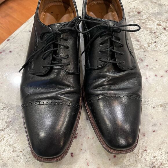 Johnston & Murphy Black Leather Cap Toe Lace Up Dress Shoe sz 11 EUC main image 7